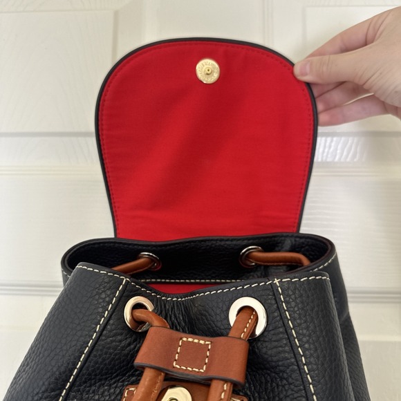 Dooney & Bourke Black/Brown/Red Pebble Grain Medium Murphy Backpack NWOT(W/ Bag) main image 7